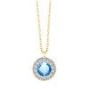Collier serti clos pierre fine et diamant en or 18 carats