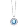 Collier serti clos pierre fine et diamant en or 18 carats