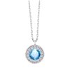 Collier serti clos pierre fine et diamant en or 18 carats