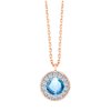 Collier serti clos pierre fine et diamant en or 18 carats