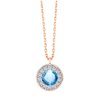 Collier serti clos pierre fine et diamant en or 18 carats