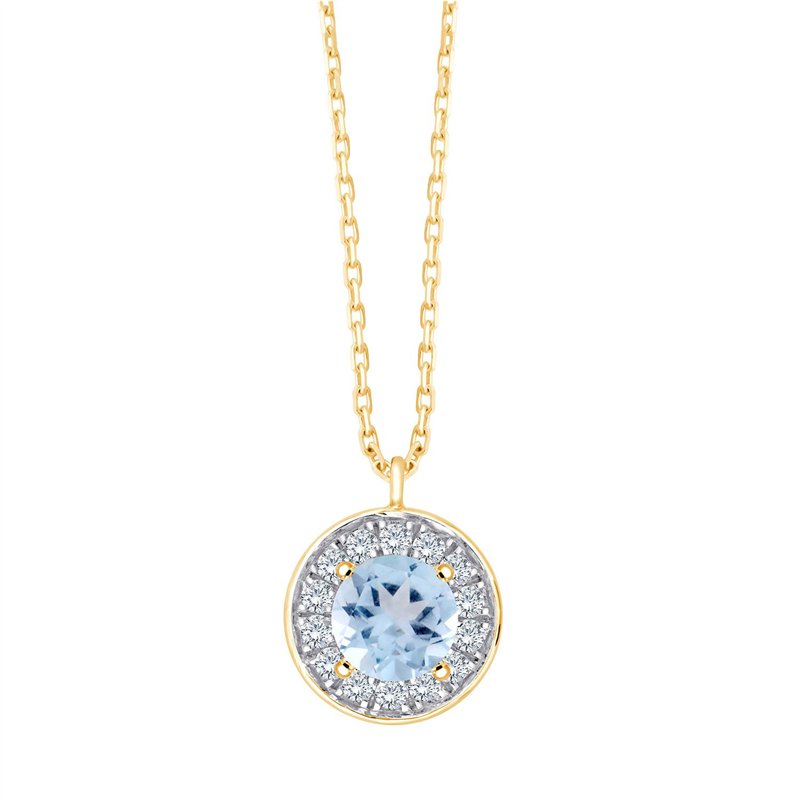 Collier serti clos pierre fine et diamant en or 18 carats