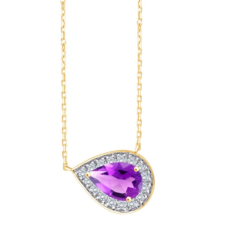 Collier pierre fine et diamant en or 18 carats