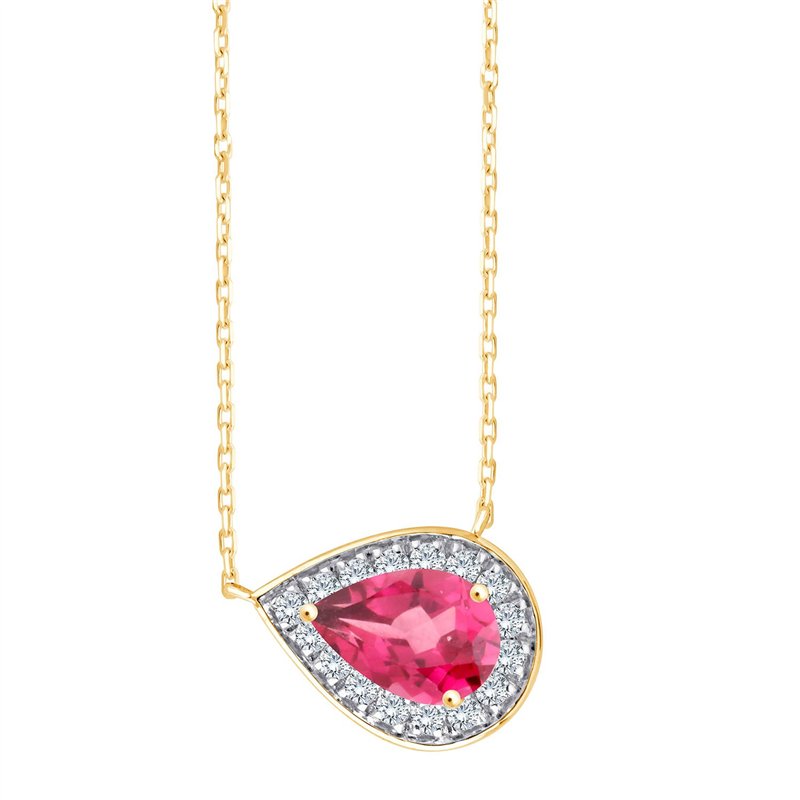 Collier toi et moi pierre fine et diamant en or 18 carats