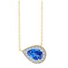 Collier toi et moi pierre fine et diamant en or 18 carats