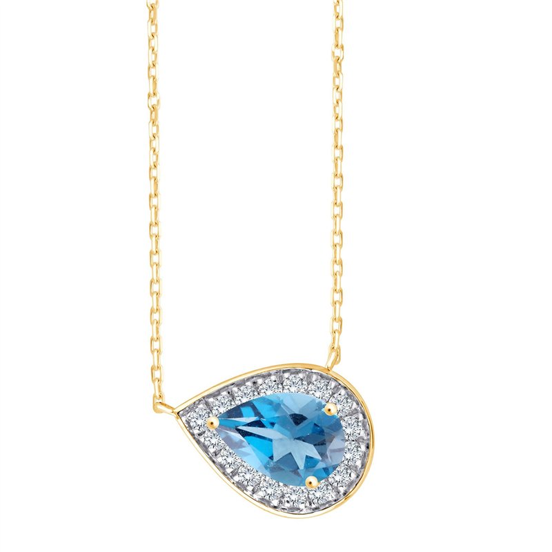 Collier toi et moi pierre fine et diamant en or 18 carats
