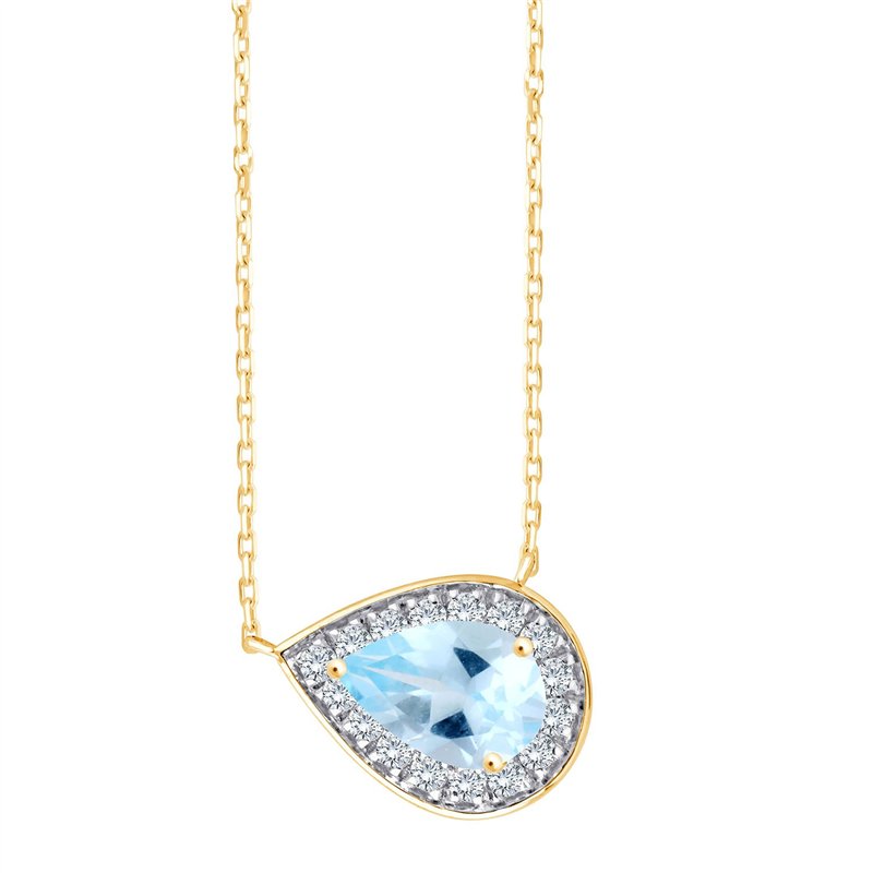 Collier serti clos pierre fine et diamant en or 18 carats