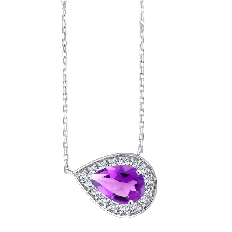 Collier serti clos pierre fine et diamant en or 18 carats