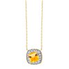 Collier serti clos pierre fine et diamant en or 18 carats