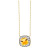 Collier serti clos pierre fine et diamant en or 18 carats