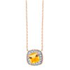 Collier serti clos pierre fine et diamant en or 18 carats