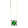 Collier serti clos pierre fine et diamant en or 18 carats