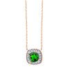 Collier serti clos pierre fine et diamant en or 18 carats