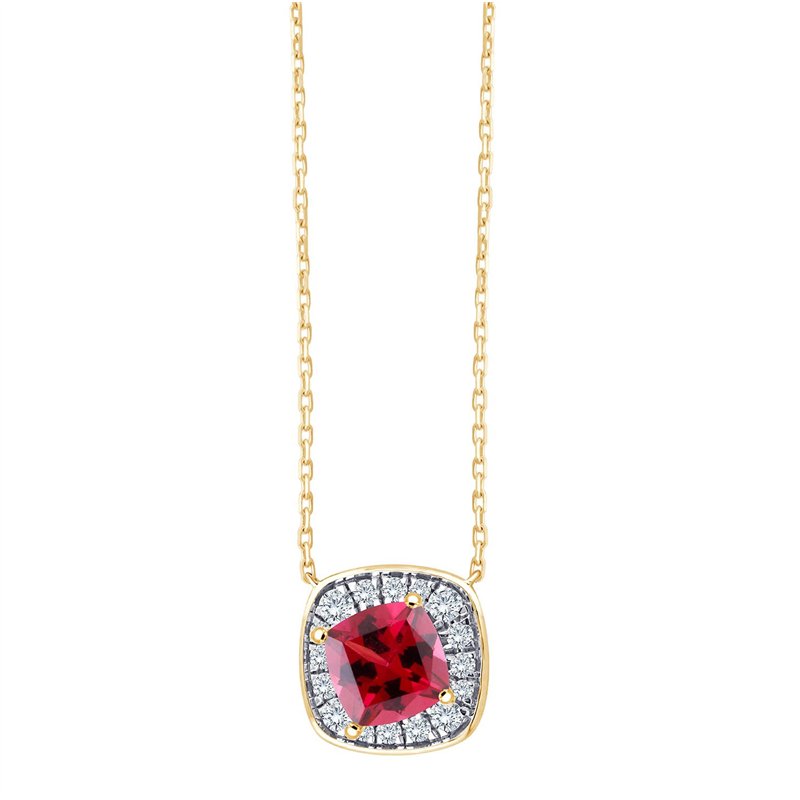 Collier pierre fine et diamant en or 18 carats