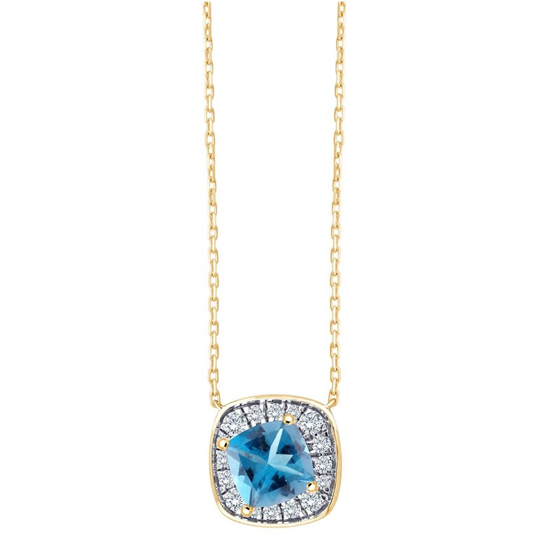 Collier pierre fine et diamant en or 18 carats