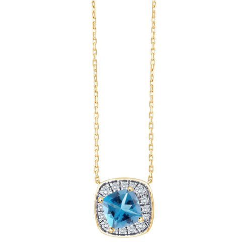 Collier pierre fine et diamant en or 18 carats