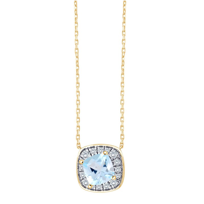Collier serti clos pierre fine et diamant en or 18 carats