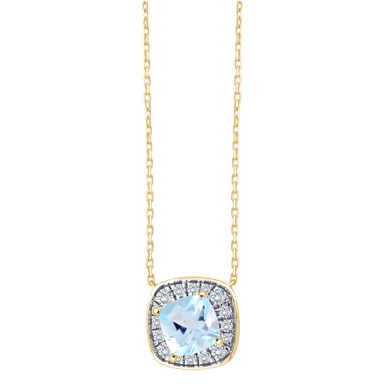 Collier serti clos pierre fine et diamant en or 18 carats
