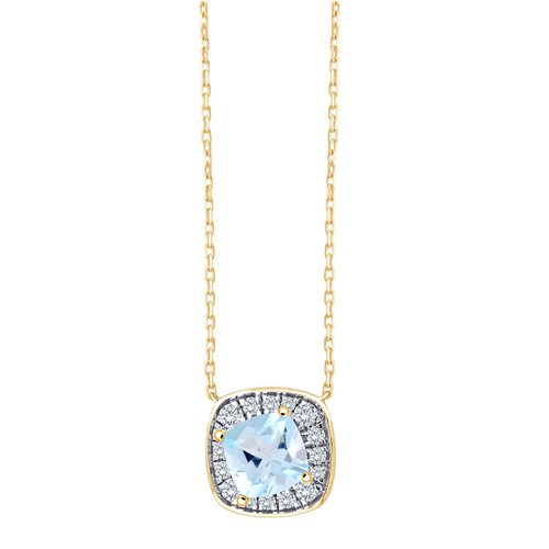Collier serti clos pierre fine et diamant en or 18 carats