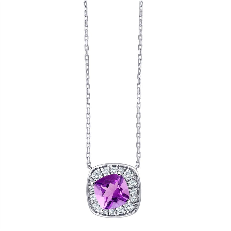 Collier serti clos pierre fine et diamant en or 18 carats