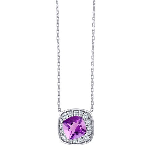 Collier serti clos pierre fine et diamant en or 18 carats