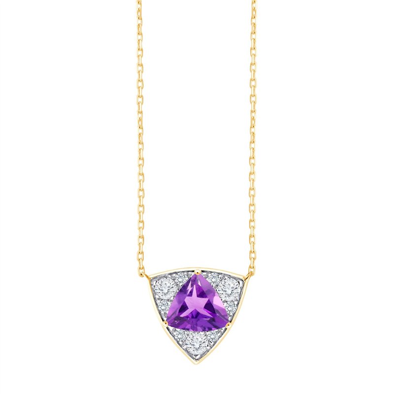 Collier trilogie pierre fine et diamant en or 18 carats