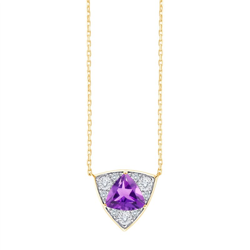Collier trilogie pierre fine et diamant en or 18 carats
