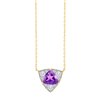 Collier trilogie pierre fine et diamant en or 18 carats