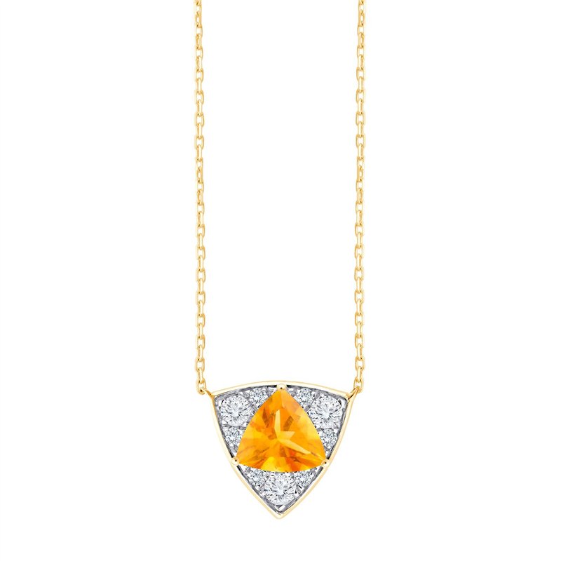 Collier trilogie pierre fine et diamant en or 18 carats