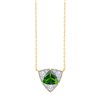 Collier trilogie pierre fine et diamant en or 18 carats