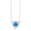 Collier trilogie pierre fine et diamant en or 18 carats