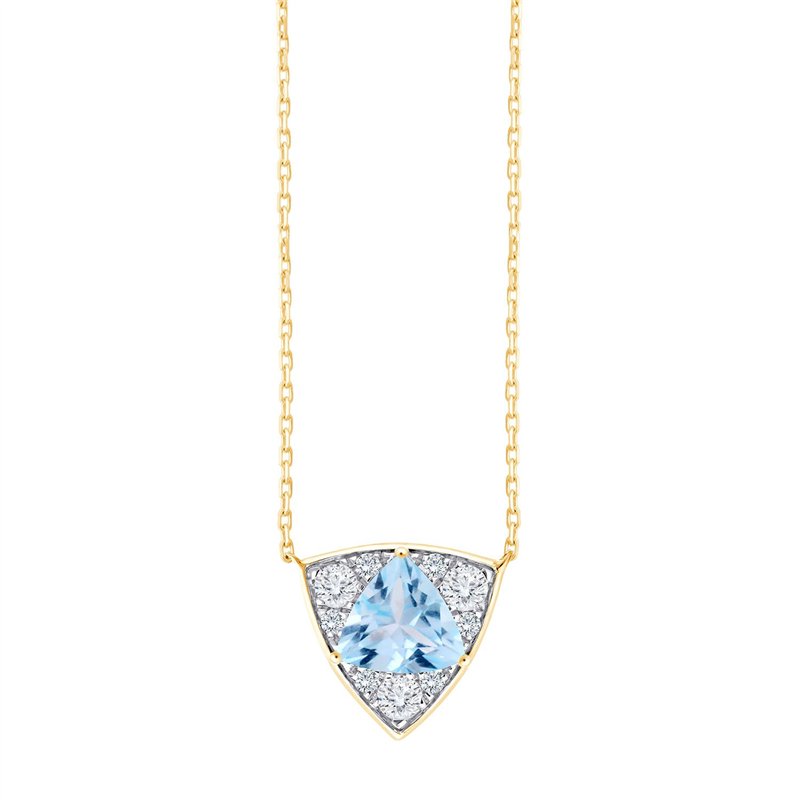 Collier trilogie pierre fine et diamant en or 18 carats