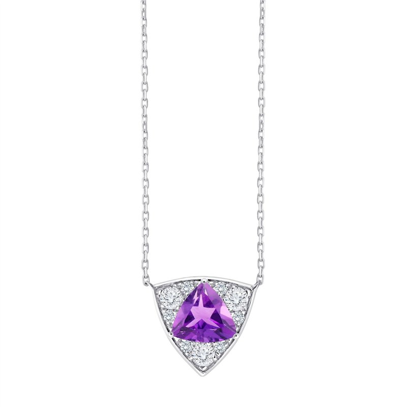 Collier trilogie pierre fine et diamant en or 18 carats