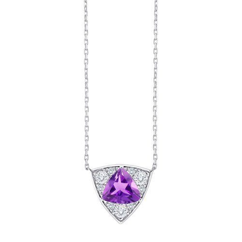 Collier trilogie pierre fine et diamant en or 18 carats