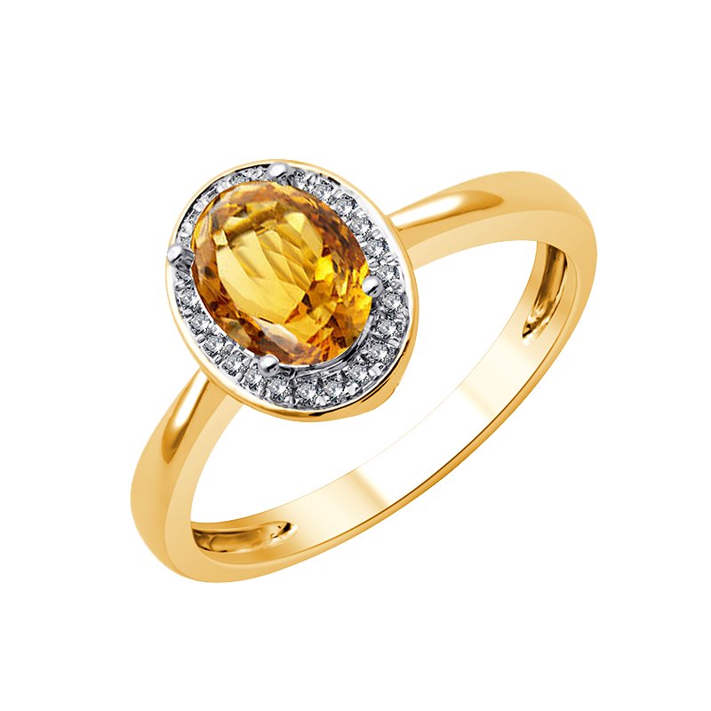 Bague pierre fine et diamant en or 18 carats