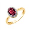 Bague serti clos pierre fine et diamant en or 18 carats