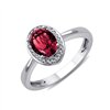 Bague serti clos pierre fine et diamant en or 18 carats