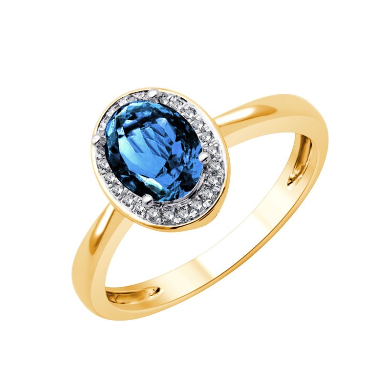 Bague pierre fine et diamant en or 18 carats