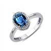 Bague pierre fine et diamant en or 18 carats