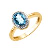 Bague serti clos pierre fine et diamant en or 18 carats
