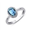 Bague serti clos pierre fine et diamant en or 18 carats