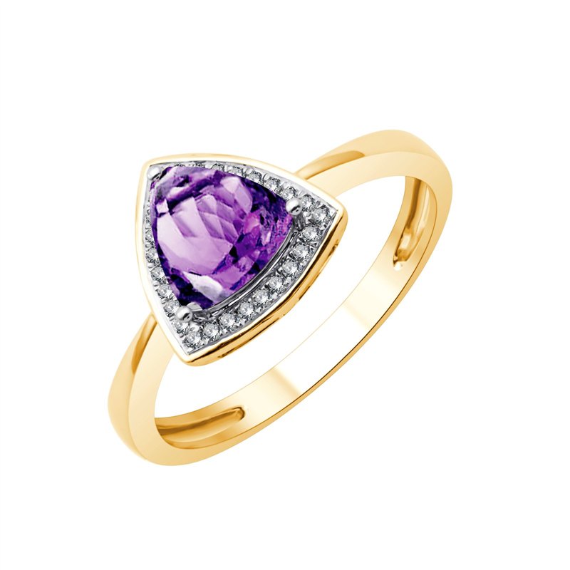 Bague pierre fine et diamant en or 18 carats