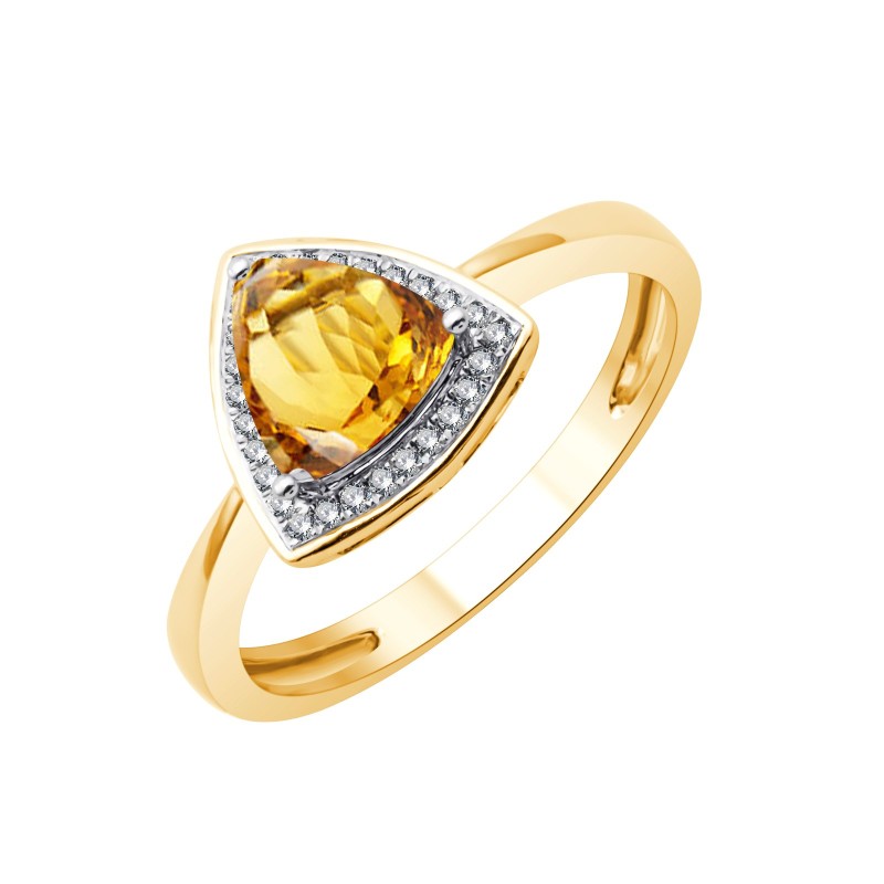 Bague toi et moi pierre fine et diamant en or 18 carats