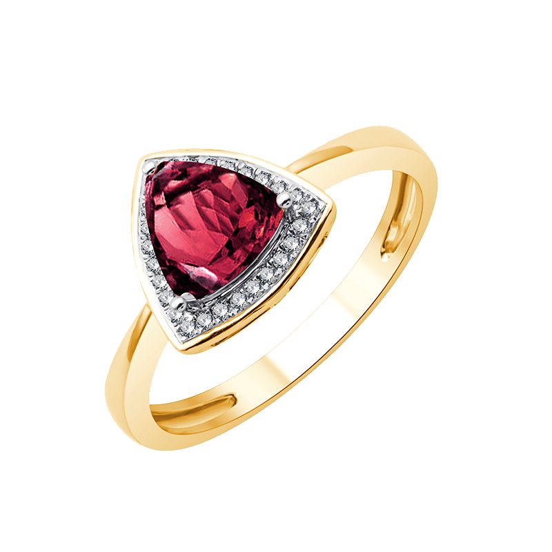 Bague pierre fine et diamant en or 18 carats