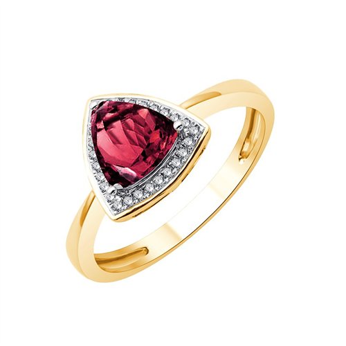 Bague pierre fine et diamant en or 18 carats