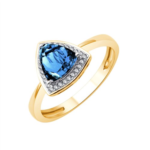 Bague pierre fine et diamant en or 18 carats