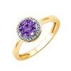 Bague serti clos pierre fine et diamant en or 18 carats