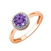 Bague serti clos pierre fine et diamant en or 18 carats