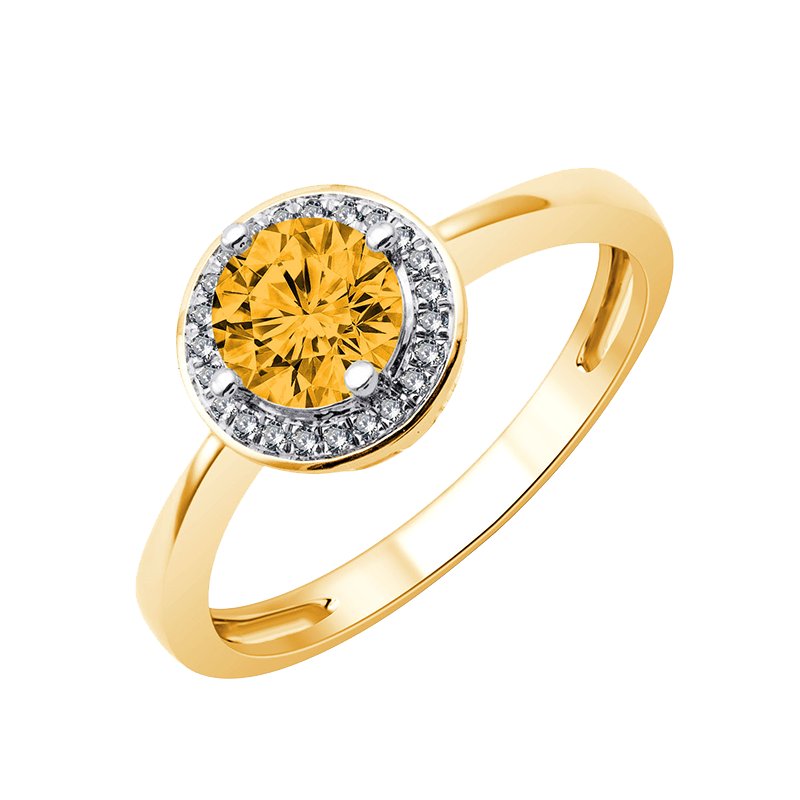 Bague pierre fine et diamant en or 18 carats
