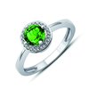 Bague serti clos pierre fine et diamant en or 18 carats